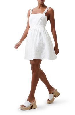 French Connection Freya Burnout Organza Mini Sundress in Summer White