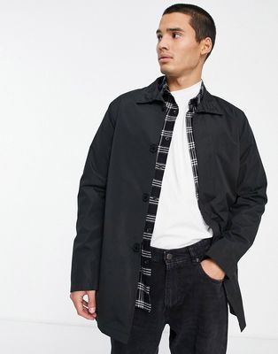 French Connection funnel neck coat in black
