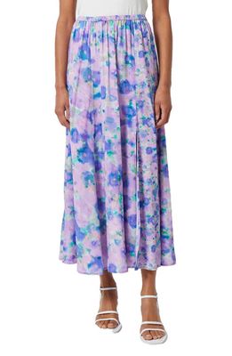 French Connection Gretha Respons Delph Watercolor Print Fit & Flare Skirt in Sheer Lilac