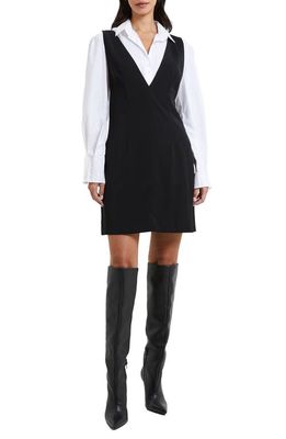 French Connection Harry Suiting A-Line Dress in 01-Blackout