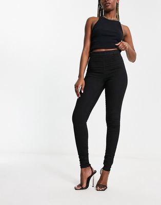 French Connection high waist skinny jeans in black leg 32"-Blue