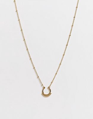 French Connection horseshoe pendant necklace in gold