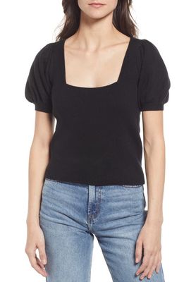 French Connection Jaida Ribbed Square Neck Sweater in Black