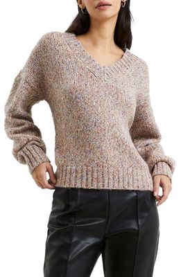 French Connection Jil Marled V-Neck Sweater in Multi