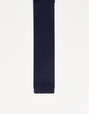 French Connection knitted tie in navy