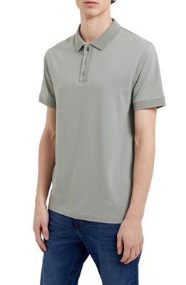 French Connection Layered Placket Jersey Polo in Shadow Mint