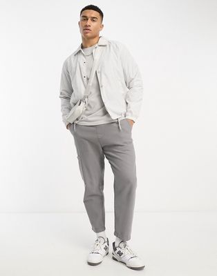 French Connection lightweight coach jacket in light gray