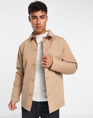 French Connection lined multi pocket jacket in light brown
