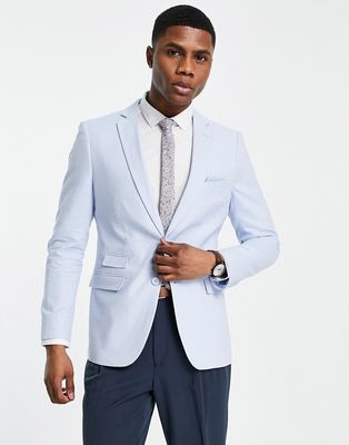 French Connection linen suit jacket in soft blue
