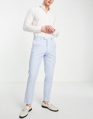 French Connection linen suit pants in soft blue
