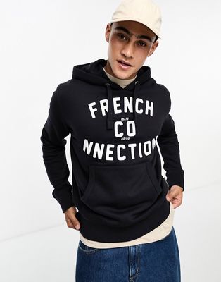 French Connection logo hoodie in navy