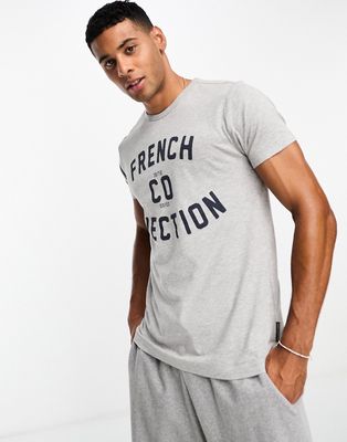 French Connection logo T-shirt in light gray mel