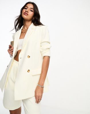 French Connection luxe tailored blazer in ivory - part of a set-White