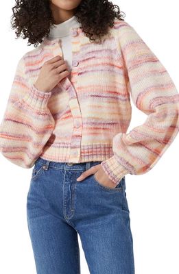 French Connection Maly Space Dye Balloon Sleeve Cardigan in Crystal Rose Multi