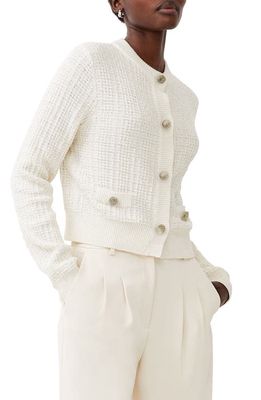 French Connection Metallic Cotton Blend Cardigan in Classic Cr