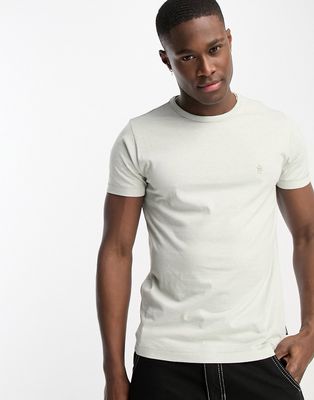 French Connection micro stripe T-shirt in sage-Green