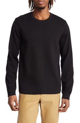 French Connection Milano Regular Fit Crewneck Sweater in Black