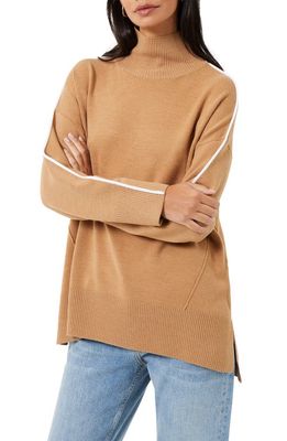 French Connection Mock Neck Sweater in Camel Mel