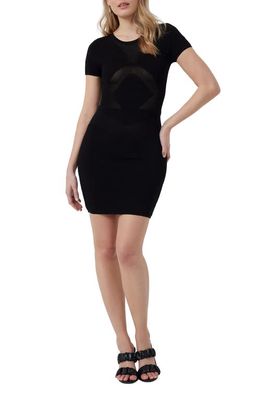 French Connection Montana Short Sleeve Body-Con Sweater Dress in Black