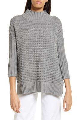 French Connection Mozart Popcorn Cotton Sweater in Grey Melange