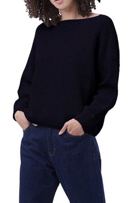 French Connection Mozart Waffle Knit Sweater in Utility Blue