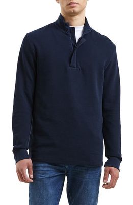 French Connection Ottoman Quarter Zip Pullover in Marine