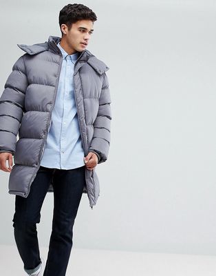 French Connection Padded Hooded Jacket-Gray