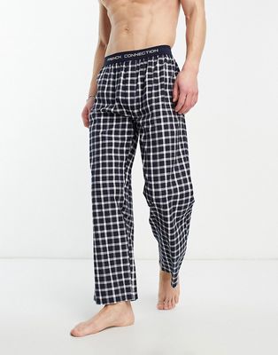 French Connection pajama bottoms in blue and white check