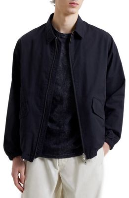 French Connection Peached Cotton Coach's Jacket in Black Onyx