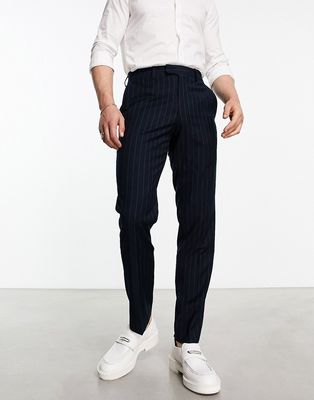 French Connection pinstripe smart pants in navy-Blue