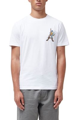 French Connection Pixel Godzilla Cotton Graphic Tee in Utility Blue