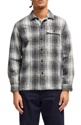 French Connection Plaid Cotton Button-Up Shirt in 01-Black-White