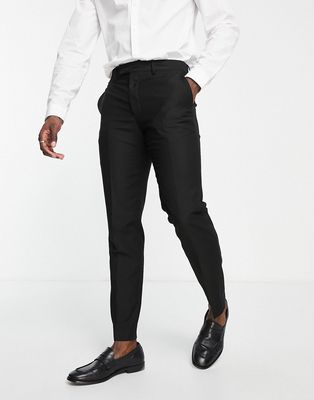 French Connection plain slim fit suit pants in black