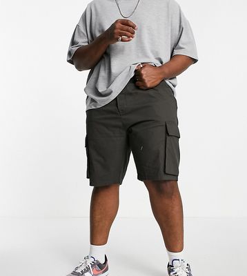 French Connection Plus cargo utility shorts in Dark Green