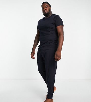 French Connection Plus lounge t-shirt and sweatpants set in navy
