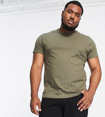 French Connection Plus pocket t-shirt in khaki-Green