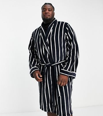 French Connection Plus robe in navy and ecru stripe
