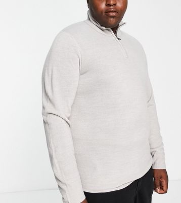 French Connection Plus soft touch half zip sweater in light gray