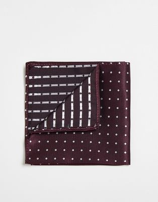 French Connection pocket square in chateaux polka dot-Red
