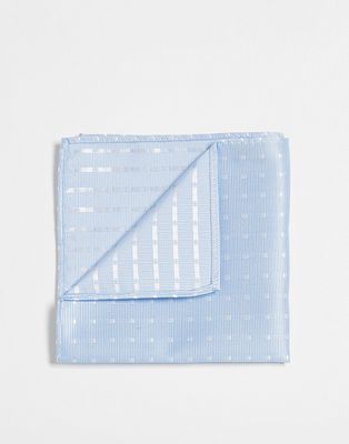 French Connection pocket square in sky blue with polka dot