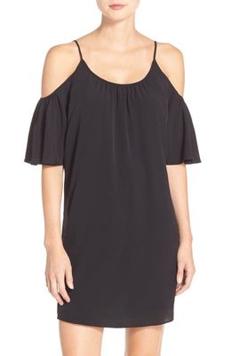 French Connection 'Polly' Cold Shoulder Shift Dress in Black