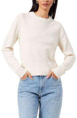 French Connection Popcorn Stitch Crewneck Sweater in Classic Cream