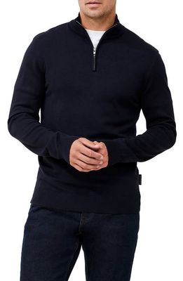French Connection Quarter Zip Sweater in Dark Nayy