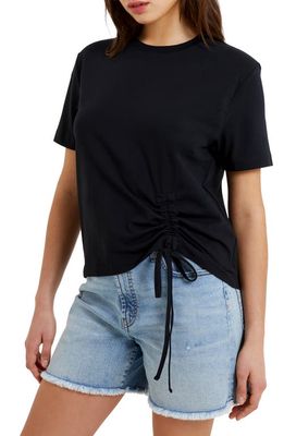 French Connection Rallie Ruched T-Shirt in 01-Blackout