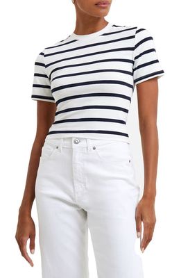 French Connection Rallie Stripe T-Shirt in Stripe White Marin