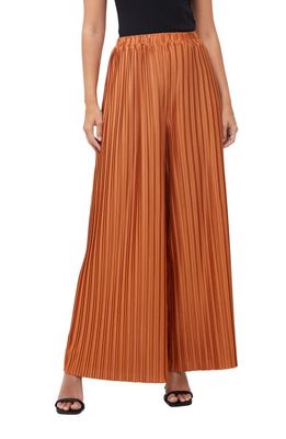 French Connection Regi Wide Leg Pleated Pants in 20-Honey Bronze