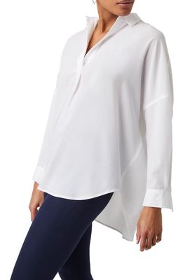 French Connection Rhodes Crepe Popover Shirt in Winter White