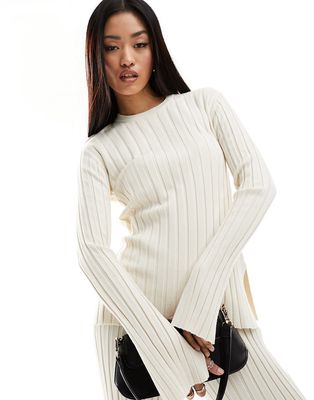 French Connection ribbed sweater knit in ecru - part of a set-White