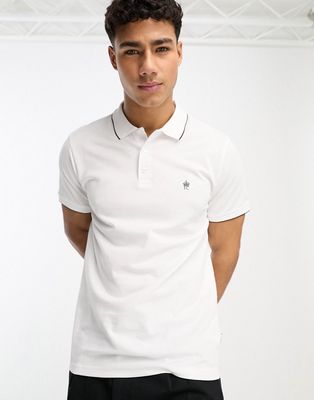 French Connection single tipped polo in white