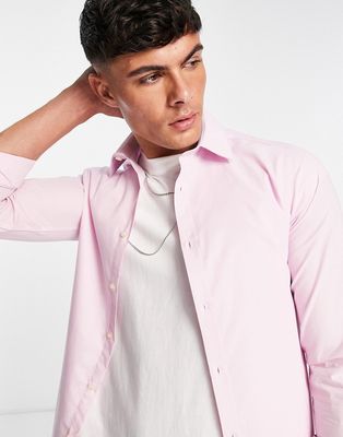 French Connection skinny fit formal shirt in dusty pink